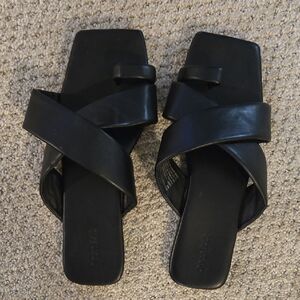 Elegant Black Leather Sandals